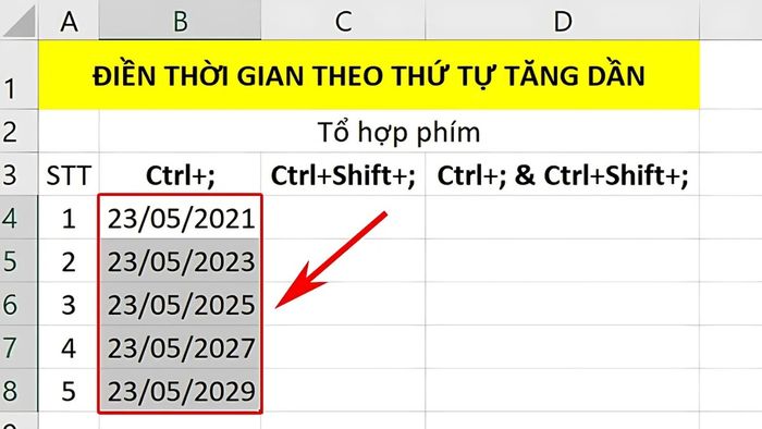 Hướng dẫn tạo hàm tự động cập nhật ngày tháng và tự động điền thời gian theo khoảng cách - Bước 3