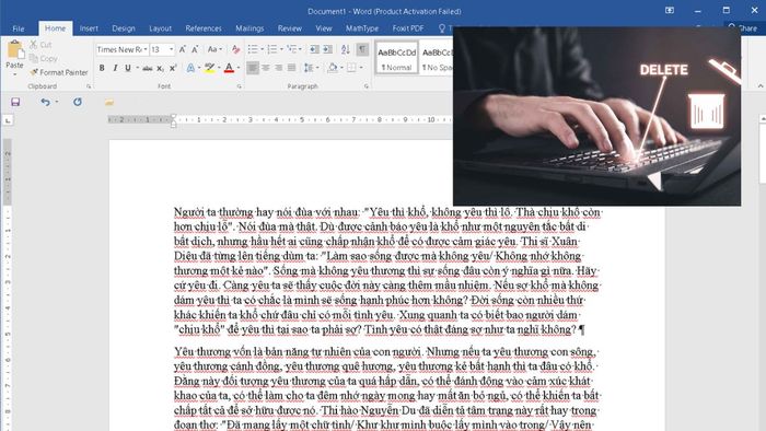 Xóa Section Break riêng lẻ bước 3 (Hình minh họa)