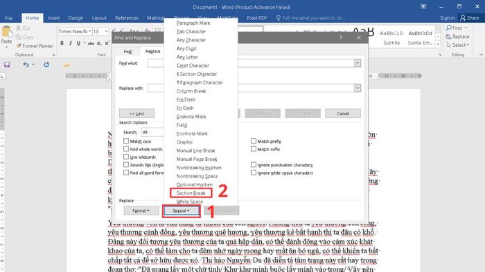 Xóa toàn bộ Section Break trong Word bước 2 (Hình minh họa)