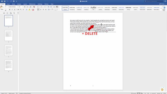 Xóa toàn bộ Section Break trên Macbook bước 3 (Hình minh họa)