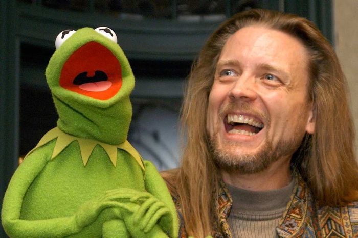 Kermit the Frog, the iconic Muppet, and his puppeteer Steve Whitmire.