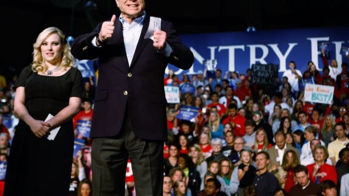 Sen. John McCain, the Republican presidential nominee, and his daughter Meghan McCain at a 2008 campaign rally.