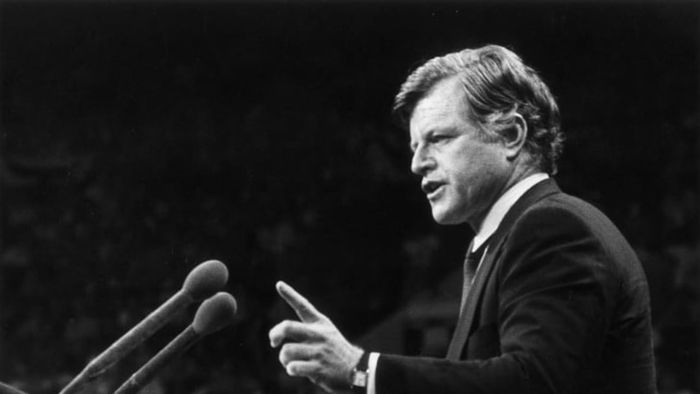 Ted Kennedy speaking at the Democratic Convention in New York in 1980.