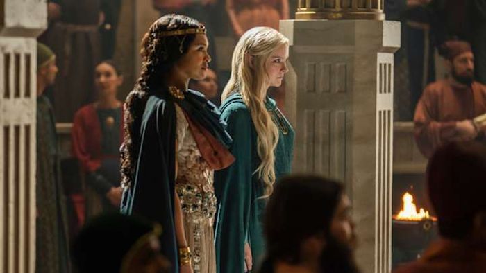 Cynthia Addai-Robinson (Queen Regent Míriel) and Morfydd Clark (Galadriel) star in 'The Rings of Power.'