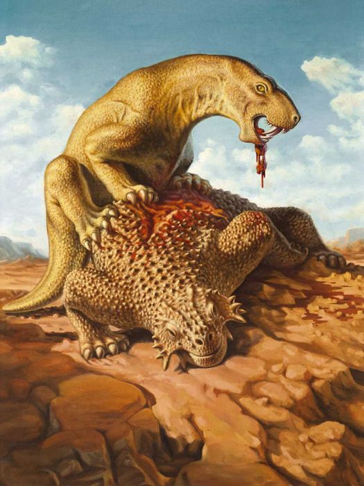 INOSTRANCEVIA, DEVOURING A PAREIASAURUS