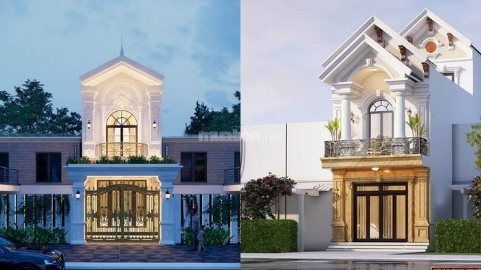 Mẫu nhà 1 trệt 1 lầu 5x15 theo phong cách tân cổ điển