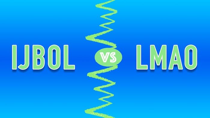 The term 'IJBOL' (meaning 'I just burst out laughing') is an acronym, while 'LMAO' is classified as an initialism.
