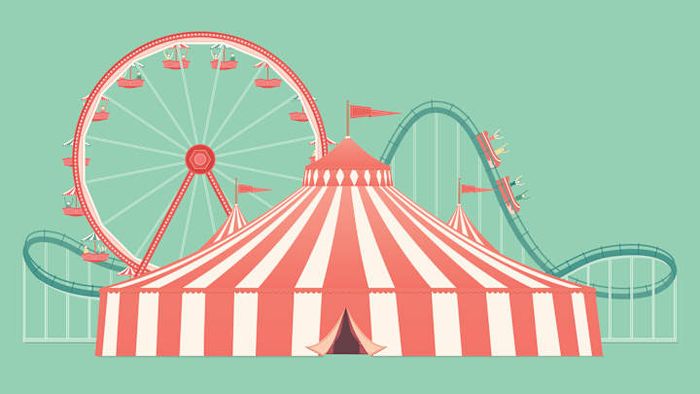 This image combines elements from both circuses and carnivals.
