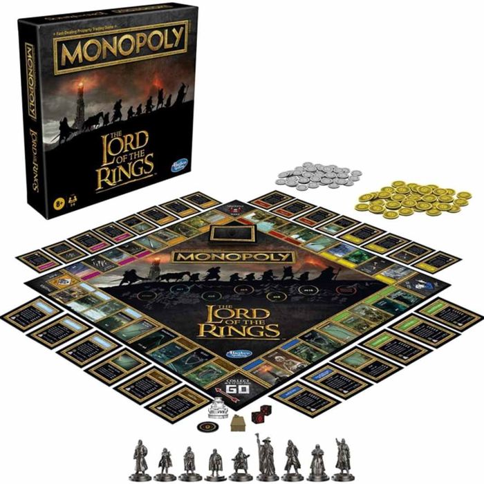 Monopoly: The Lord of the Rings board game displayed on a white background.