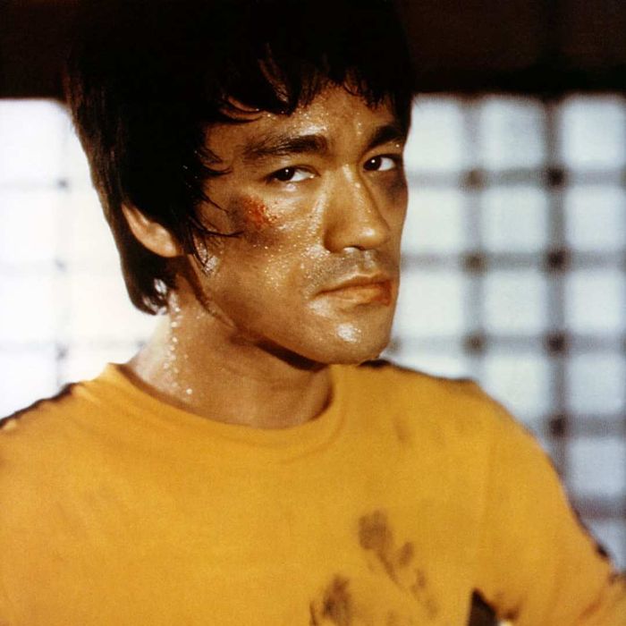 A promotional image from 'Game of Death' featuring Bruce Lee is shown