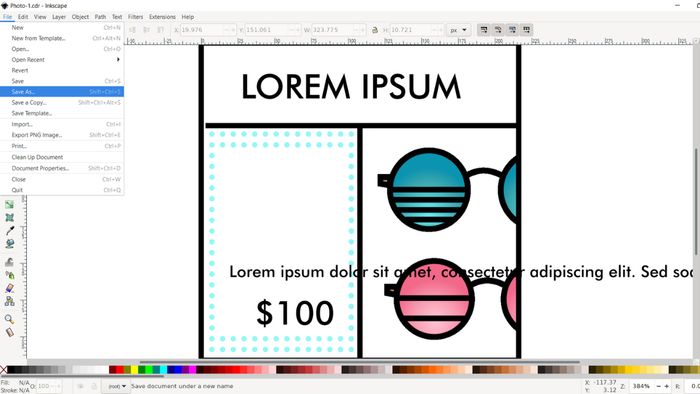 Hướng dẫn chuyển File CDR sang PDF bằng Inkscape - Bước 1