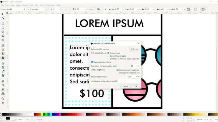 Hướng dẫn chuyển File CDR sang PDF bằng Inkscape - Bước 3