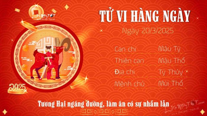 Tử vi hàng ngày 20/3/2025 - Tuổi Mùi