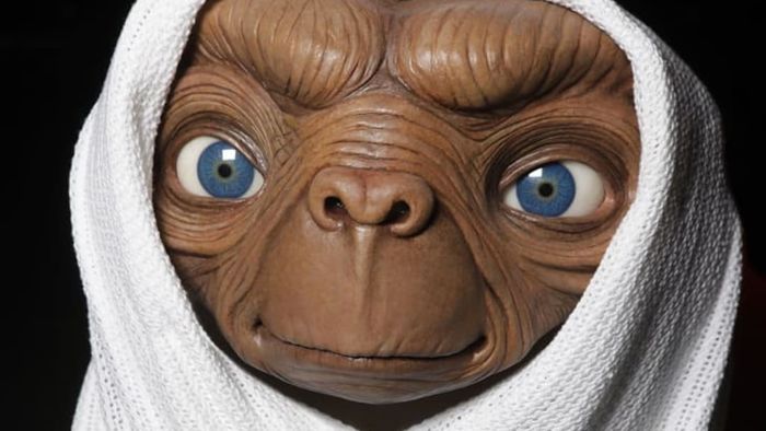 A wax sculpture of the alien from 'E.T. the Extraterrestrial.'