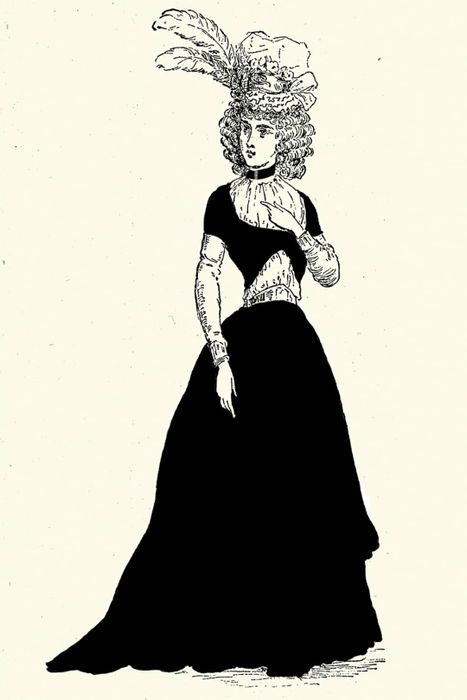 A woman from the French Revolution era wearing a black necklace
