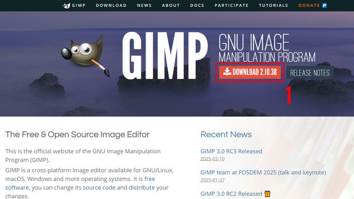 Hướng dẫn cài đặt GIMP - Bước 1