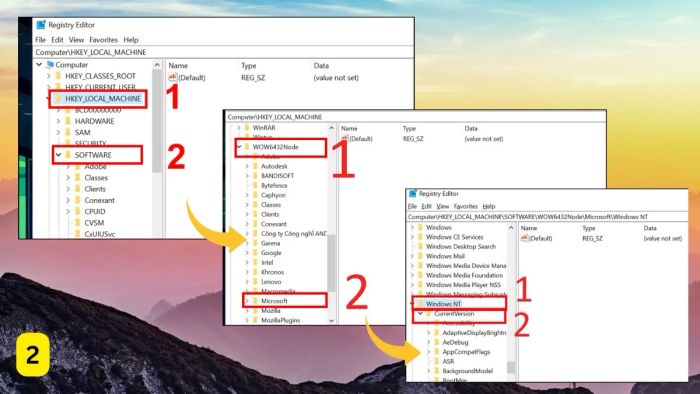 Sử dụng Registry Editor - Bước 2