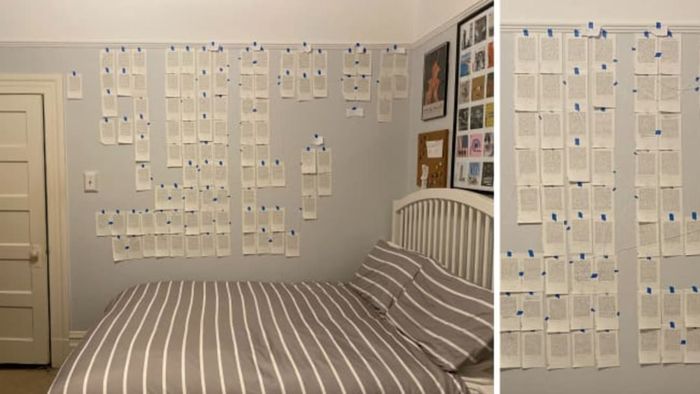 Sarah Scannell's Cain's Jawbone murder board, before the addition of color-coded sticky tabs.