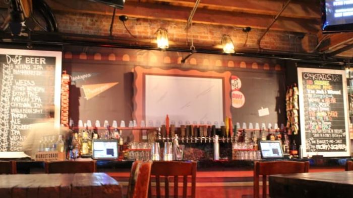 The Moe's Tavern-themed pop-up bar located at REPLAY Lincoln Park in Chicago