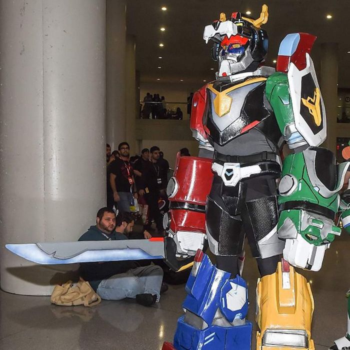 A Voltron cosplayer makes an appearance.