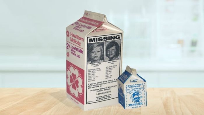 Photo illustration by Mytour. Milk Cartons: Courtesy of the National Child Safety Council. Background: iStock.