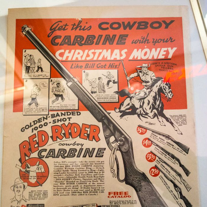 An image of an advertisement for the Red Ryder BB gun is shown.