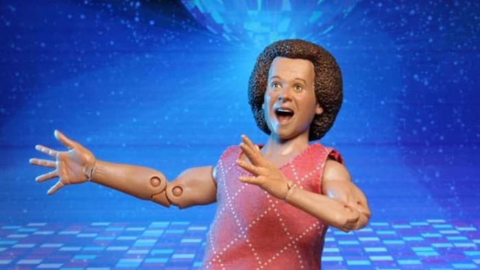 This Richard Simmons action figure is equipped with a real fabric tank top and shorts for maximum authenticity.