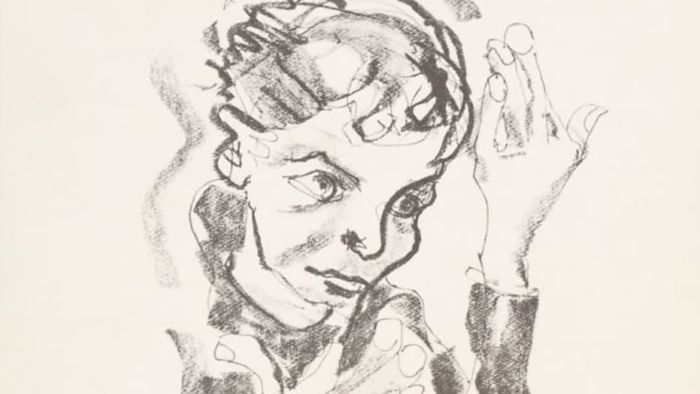 Reproduction of a self-portrait by David Bowie, created in 1978