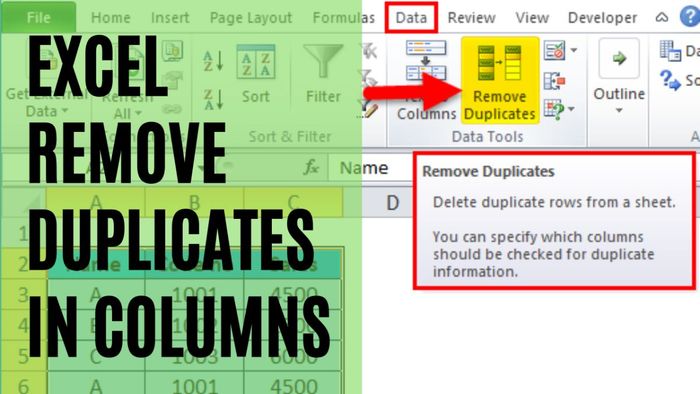 Khái niệm remove duplicate trong Excel