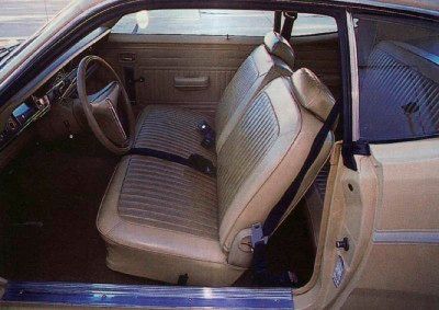 1970-1976 Plymouth Duster Gold Duster package included split-bench seating.