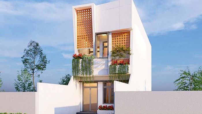 Nhà phố 4x15m hiện đại tông màu trắng