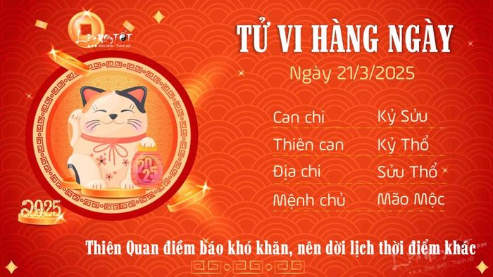 Tử vi hàng ngày 21/3/2025 của 12 con giáp - Tuổi Mão