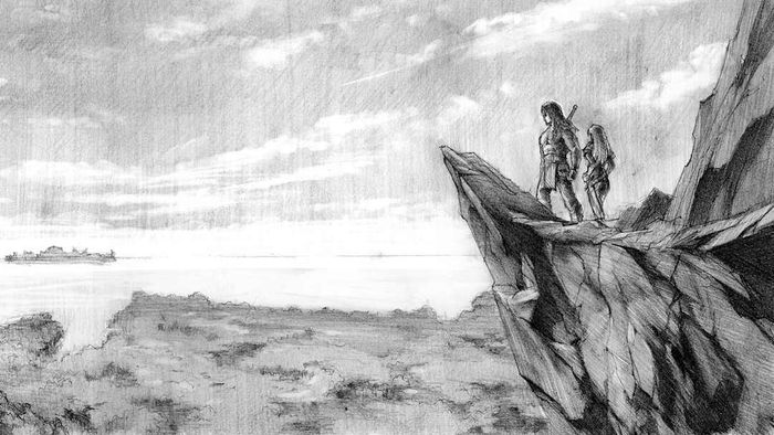 Illustrated concept art from 'Conan: Red Nails' is shown