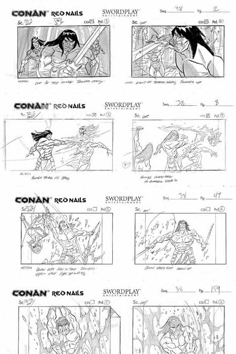 Concept art from 'Conan: Red Nails' is displayed