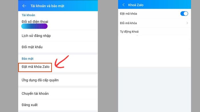 Cách tắt tính năng dấu vân tay trên Zalo - bước 2
