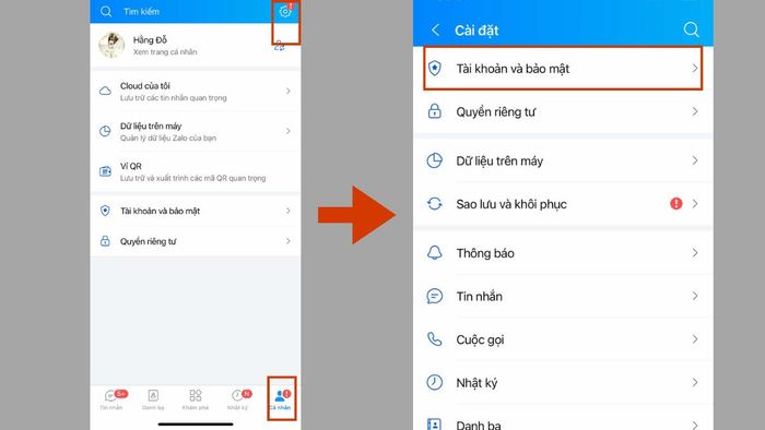Cách tắt tính năng dấu vân tay trên Zalo - bước 1
