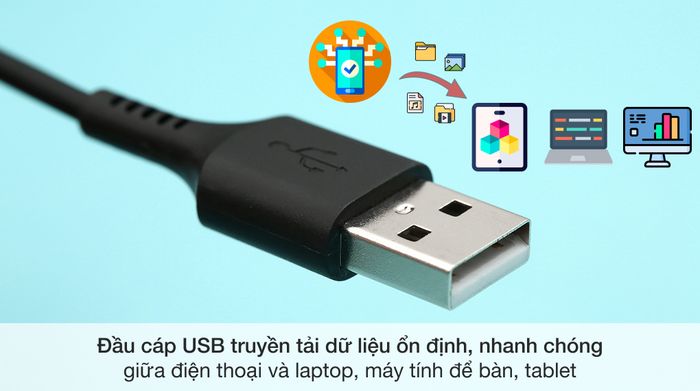 Cáp Micro USB dùng để truyền tải dữ liệu dễ dàng với laptop máy tính để bàn - Cáp Micro 20cm Ava+ HKU601