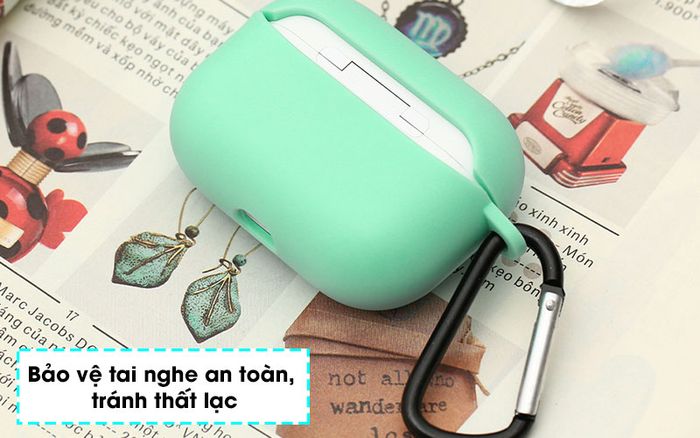 Túi đựng AirPods Pro Nhựa dẻo TPU kèm móc JM SN12 - Bảo vệ tai nghe