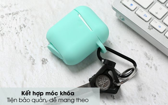 Kèm theo móc khóa - Túi đựng Airpods 1 & 2 nhựa dẻo Silicone CK-AP002 OSMIA