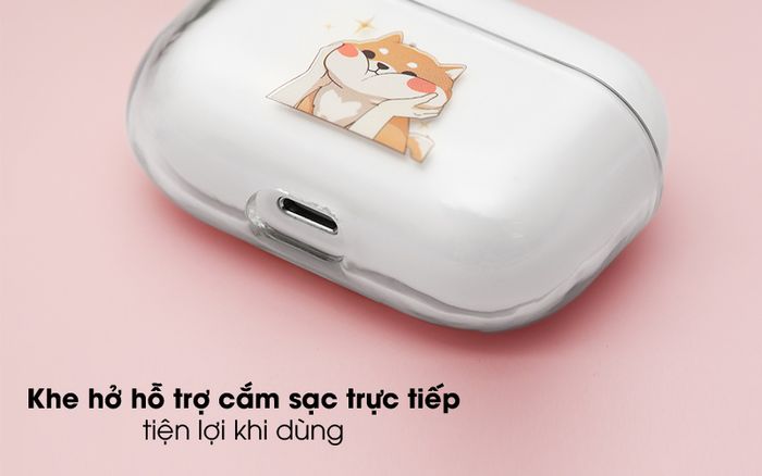 Khe cắm tiện lợi - Túi đựng AirPods Pro Nhựa cứng trong JM PD01