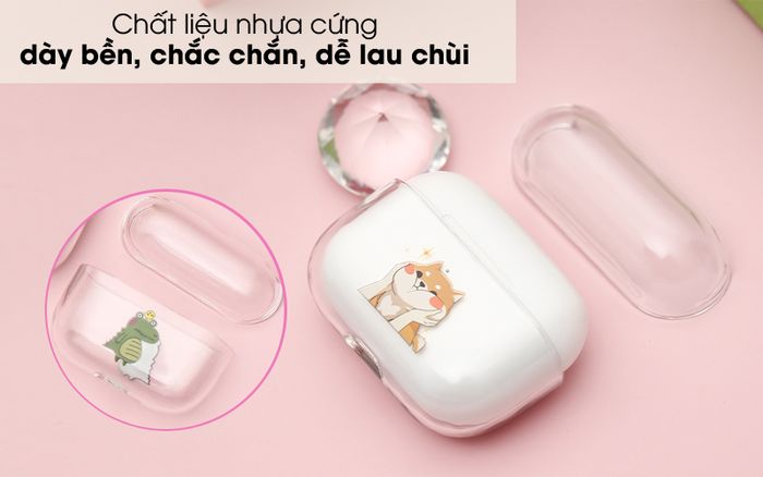 Nhựa cứng trong suốt - Túi đựng AirPods Pro Nhựa cứng trong JM PD01