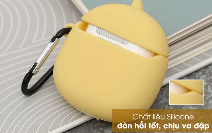 Túi đựng AirPods 1/2 Silicone kèm móc JM FR03 - Chất liệu silicone