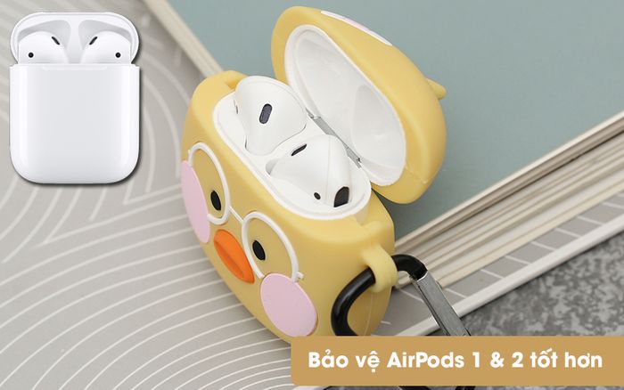 Túi đựng AirPods 1 & 2 Silicone kèm móc JM FR03