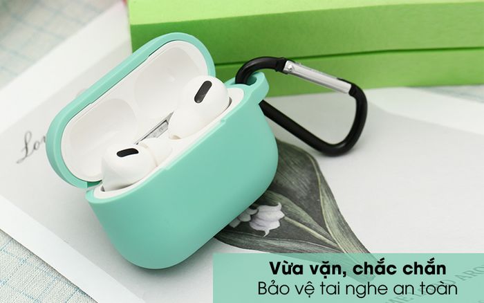 Bảo vệ AirPods Pro - Túi đựng AirPods Pro Silicone kèm móc JM AP02