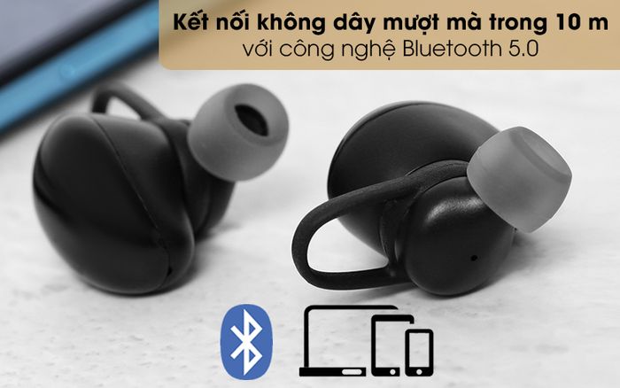 Tai nghe Bluetooth True Wireless Mozard TS11 mini - Nghe nhạc ở khoảng cách xa đến 10 m qua công nghệ Bluetooth chuẩn 5.0