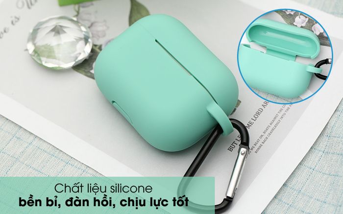 Bền tốt - Túi đựng AirPods Pro Silicone kèm móc JM AP02