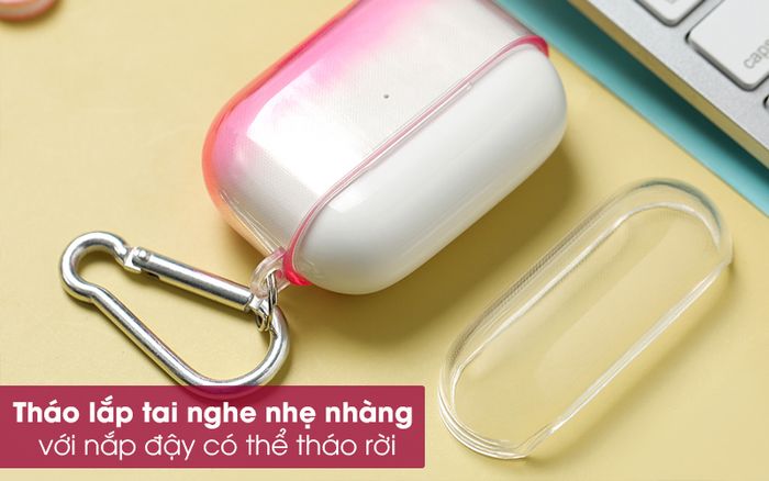 Túi đựng Airpods Pro Nhựa dẻo TPU NAP18 - Tháo lắp tai nghe nhẹ nhàng với nắp đậy có thể tháo rời linh hoạt