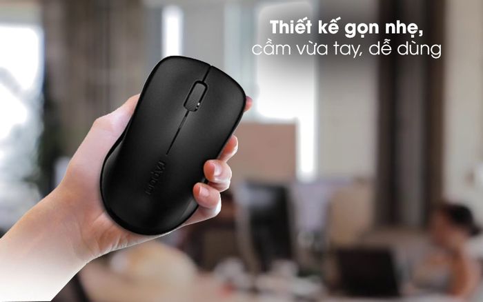 Chuột Không Dây Rapoo 1620 Đen - Kiểu dáng tối giản, gọn nhẹ với khối lượng chỉ 80 g