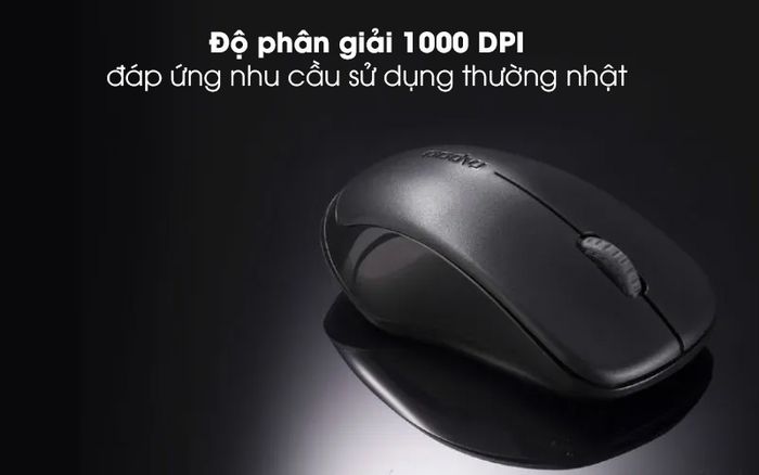 Chuột Không Dây Rapoo 1620 Đen - Thực hiện những cú rê chuột chính xác với độ nhạy 1000 DPI