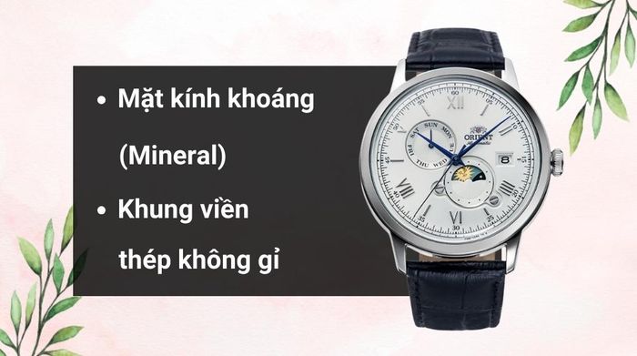 Chất liệu mặt kính và khung viền của mẫu đồng hồ